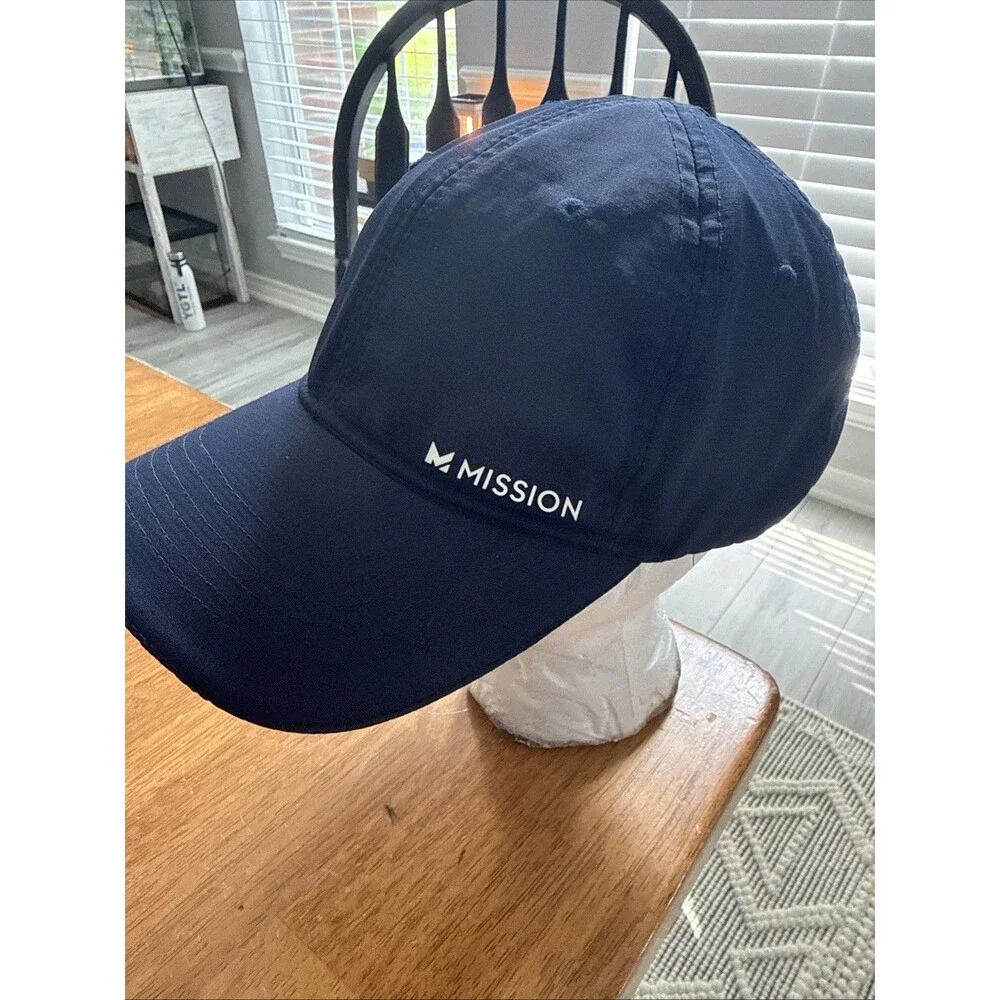 MISSION Hat Baseball Cap Men's Adjustable Navy Blue Performance Cooling